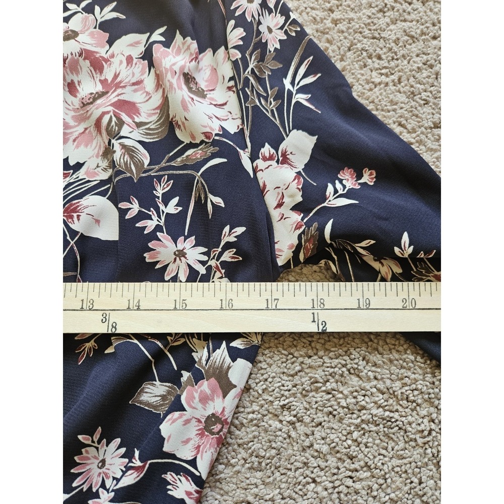 Garden Floral Navy Romper M Boho Dark Fairy Long Bell Sleeve‎ Ruffle Feminine - Picture 5 of 6